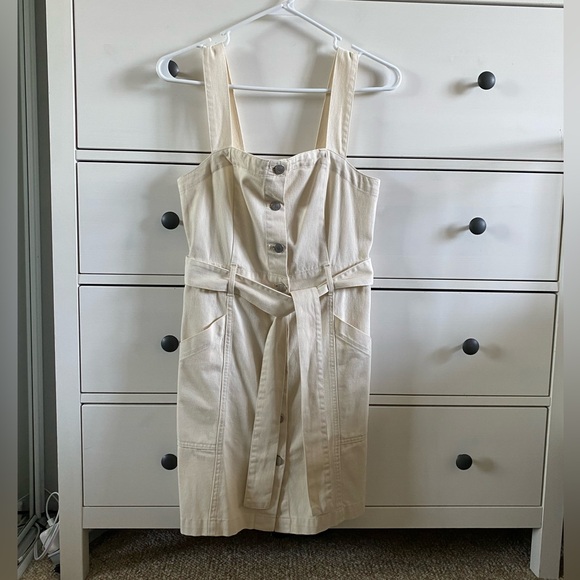 Habitual women’s cream dress with buttons and tie - Picture 3 of 5